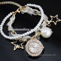 Nouveau design gilrs love diamond pearl strap lady watch